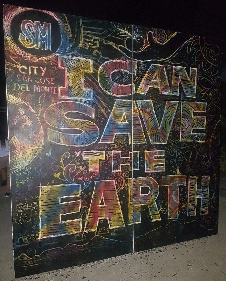 7.PLEDGE FOR EARTH HOUR – A wall of art to show support for saving the Earth and shining a light for climate change.