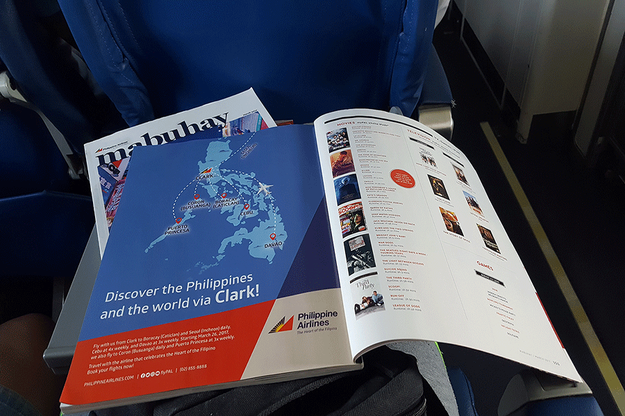 CRK promotion in the pages of March 2017 issue of Mabuhay, the in-flight magazine of PAL. --Photo by Noel G. Tulabut